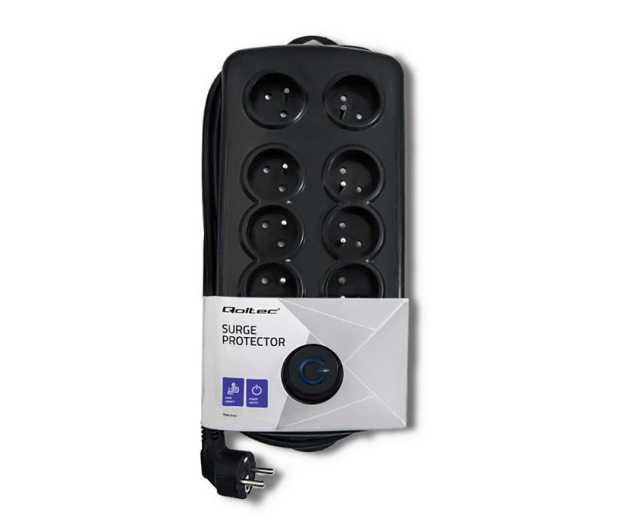 QOLTEC Listwa antyprzepięciowa Quick Switch, 8 gniazd, 2,5m 50161 - 461999 - zdjęcie 4